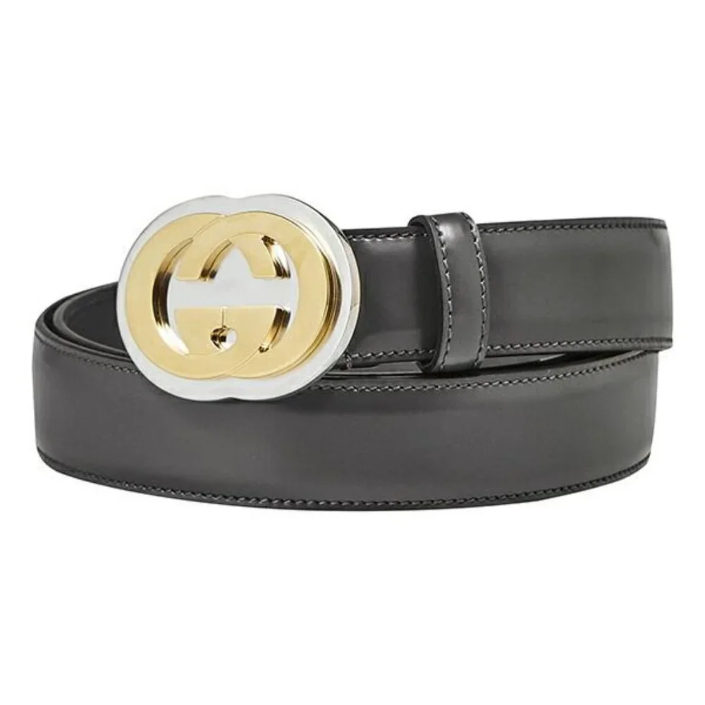 Gucci Belt Interlocking G Dark Gray - Picture 1 of 8